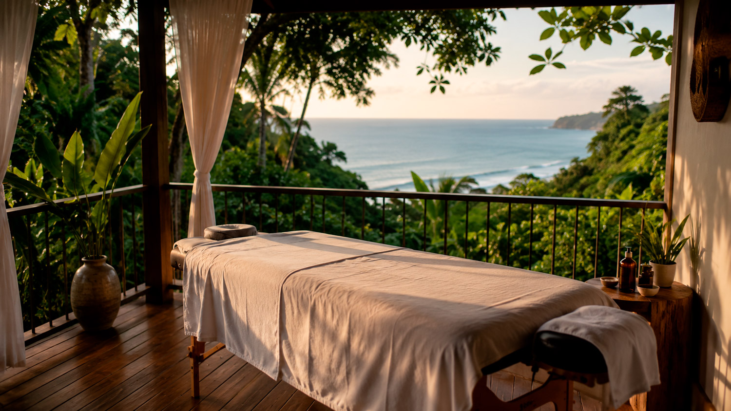 Maca preparada em varanda de pousada ou Airbnb com vista para o mar